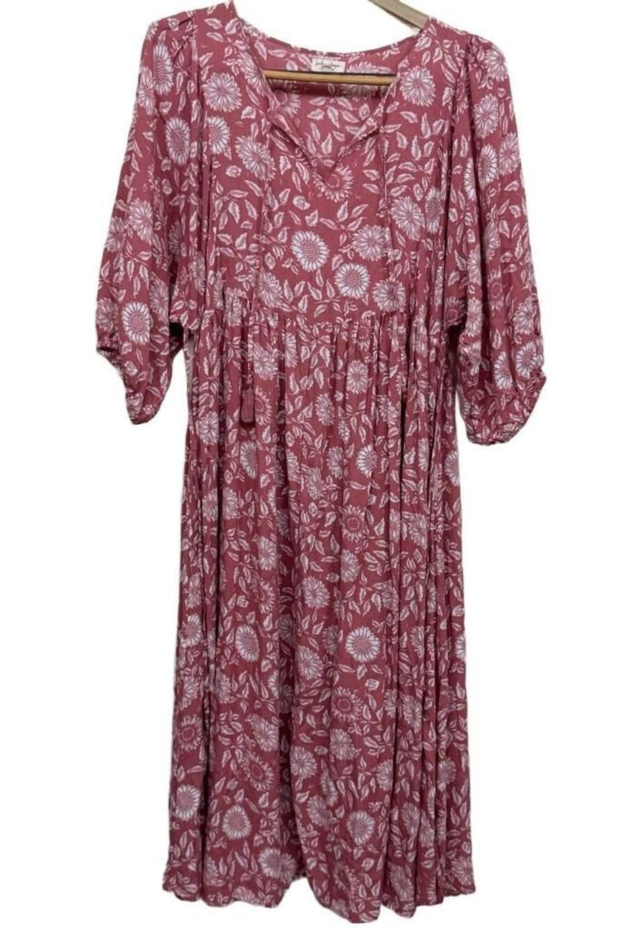 Linda Anderson Blush Bloom Midi Dress